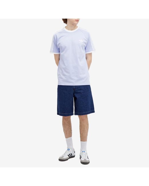 Adidas Blue 3 Stripes T-Shirt for men
