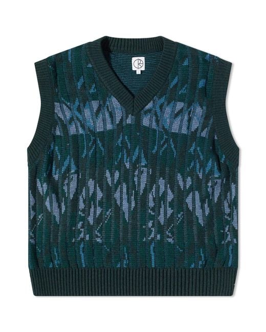 POLAR SKATE Green Paul Knit Vest for men