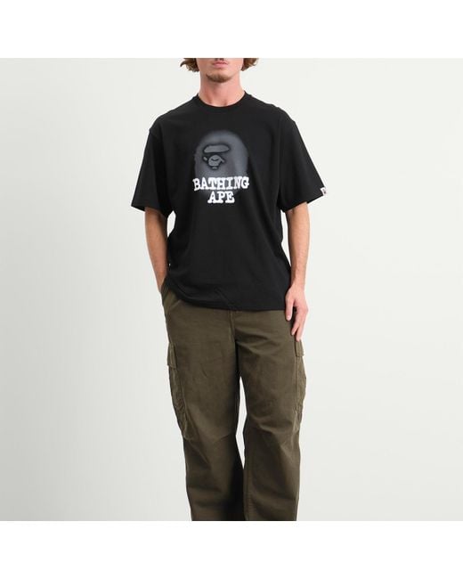 A Bathing Ape Black Spray Ape Head Logo T-Shirt for men