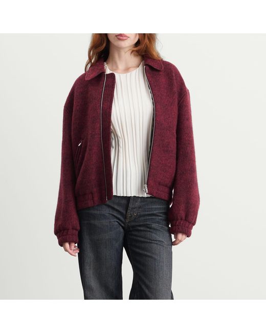 Jil Sander Purple Zip Up Bomber Jacket