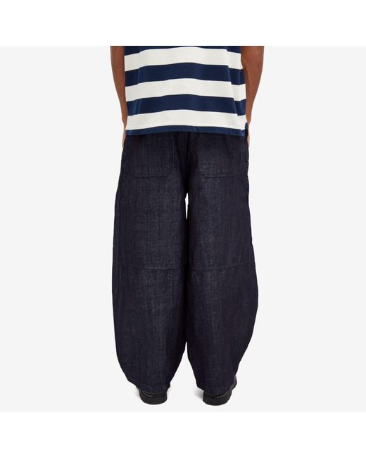 KICHULFLOWING WAVE BALLOON DENIM PANTS DENIM BALLOON PANTS - BLUE