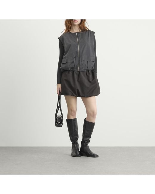 Samsøe & Samsøe Black Saroko Drawstring Waist Mini Skirt