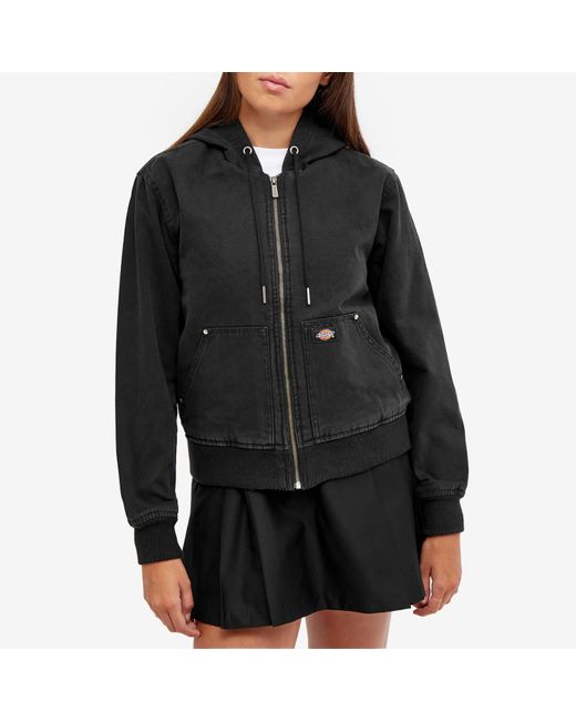 Dickies Duck Canvas Sherpa Lined Jacket in Black | Lyst