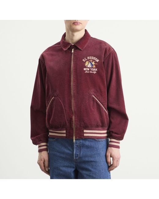Polo Ralph Lauren Purple Corduroy Arts Club Bomber Jacket for men