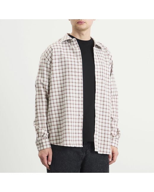 Palmes Gray Cotton Merino Shirt for men