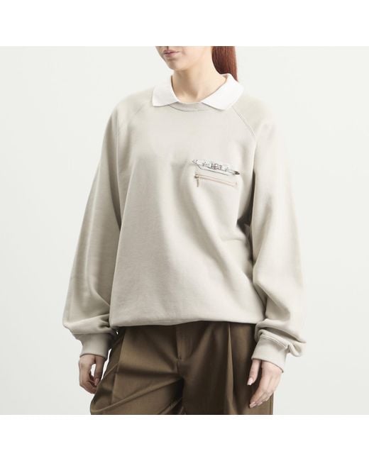 Toga White Toga Polo Collar Sweatshirt