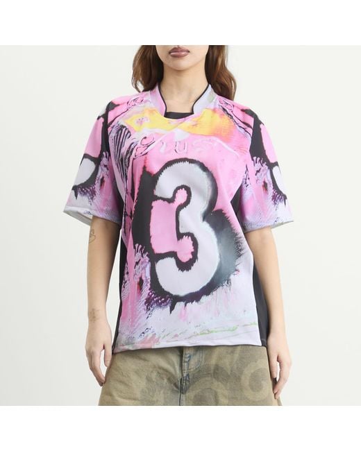 PAOLINA RUSSO Pink Sport Loose Fit Short Sleeve Top
