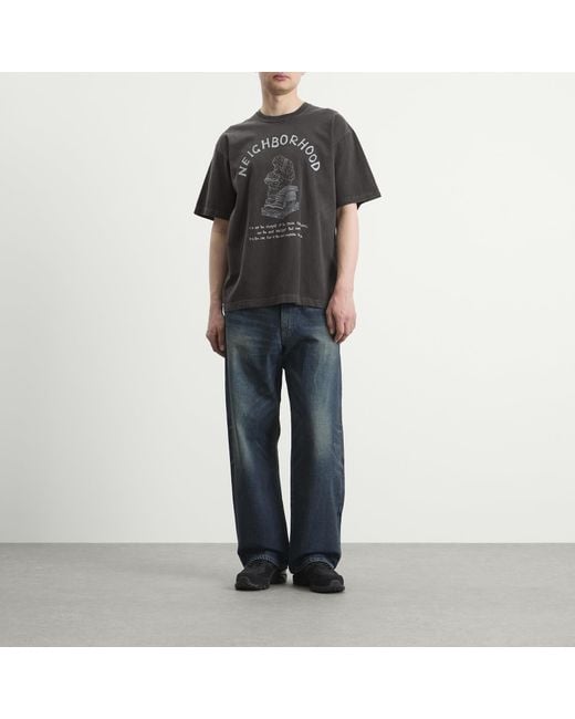Neighborhood Black Ss-11 Pigment Dyed T-Shirt for men