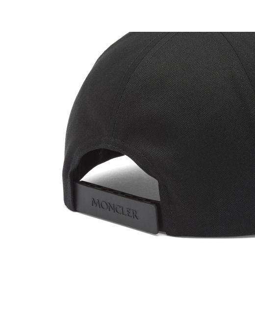 Moncler Black Cotton Logo Cap for men