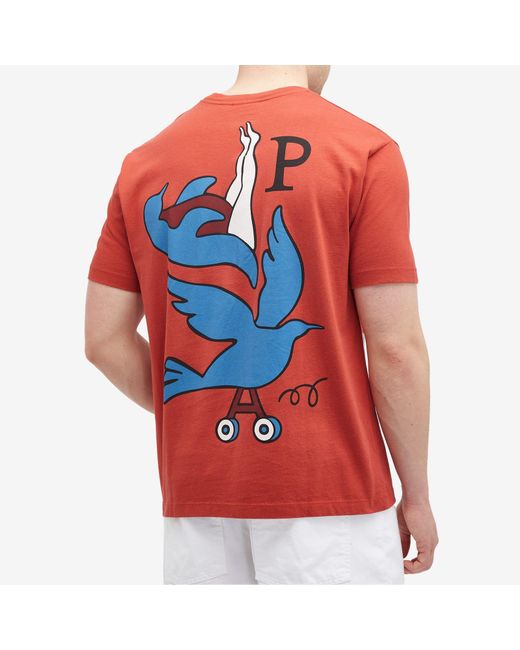 by Parra Red Wheeled Bird T-Shirt for men