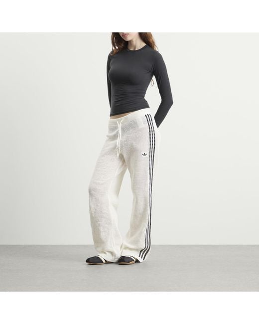 Adidas White Crochet Track Pants