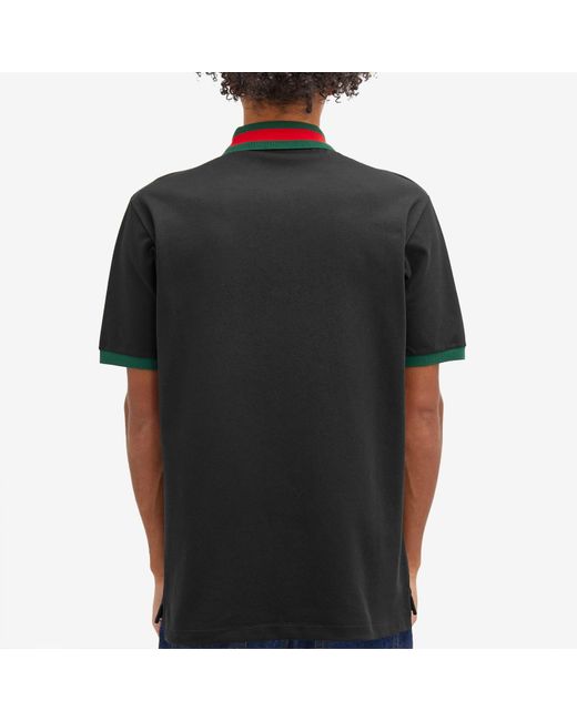 Gucci Black Grg Collar Polo for men