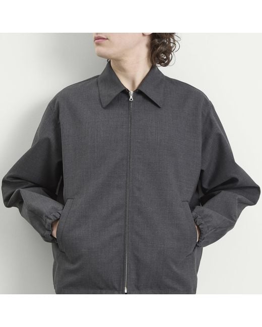 Auralee Black Bonded Tropical Wool Zip Blouson for men