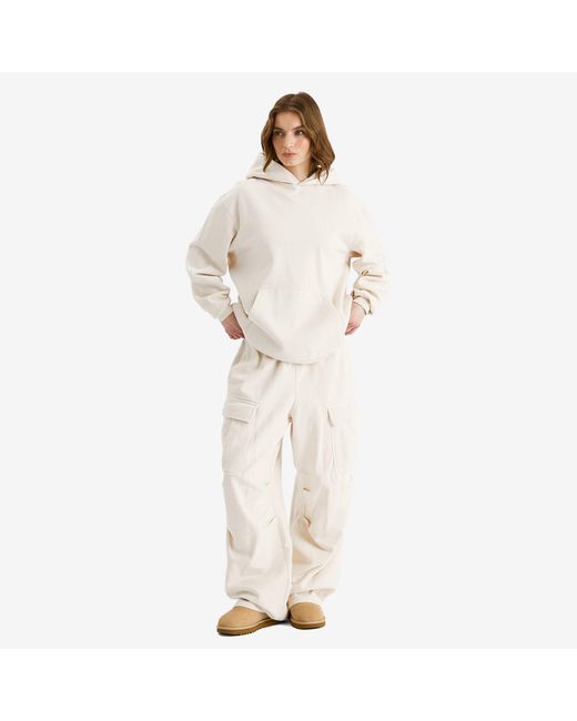 Skims White Boyfriend Fleece Pullover Hoodie