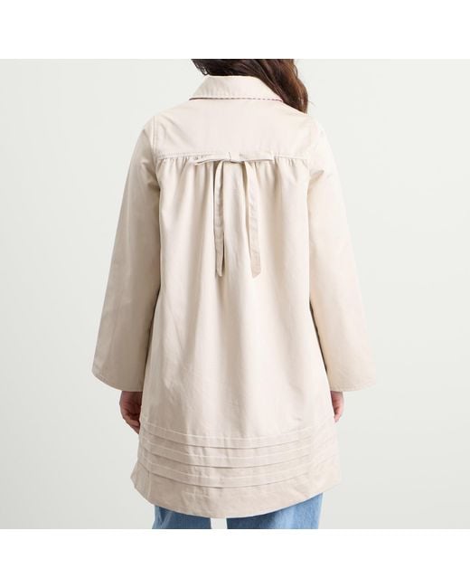 Damson Madder White Mercedes Bow Reversible Trench Coat