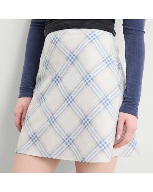 Kijun Blue Essential Check Mini Skirt