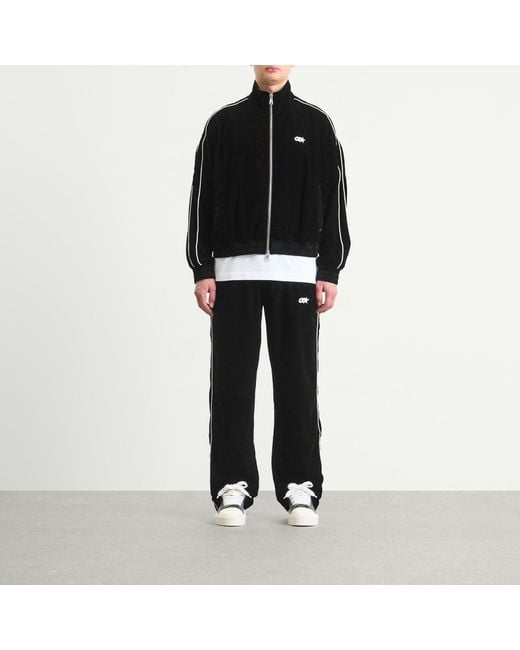 Cole Buxton Black Velour Track Jacket for men