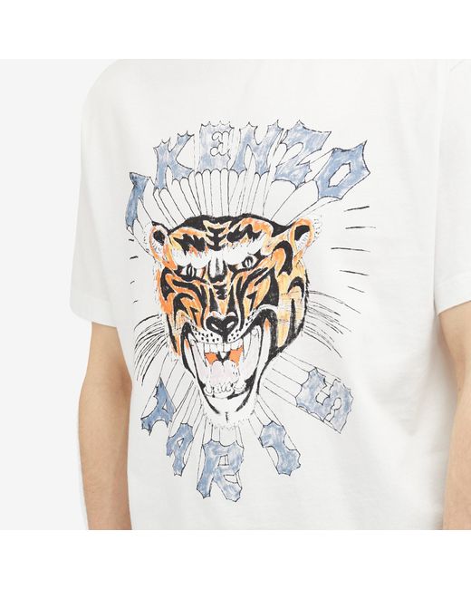 KENZO White Drawn Varsity Oversize T-Shirt for men