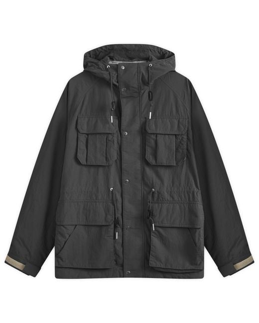 Uniform Bridge Black Pocket Mountain Parka Jacket for men