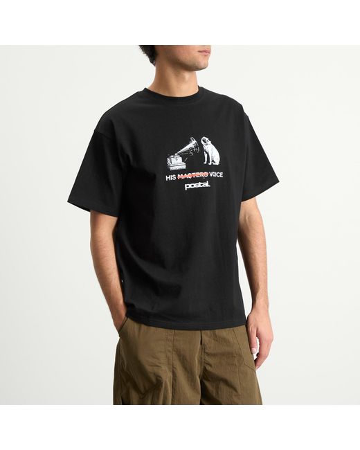 Postalco Black His Masters Voice T-Shirt for men
