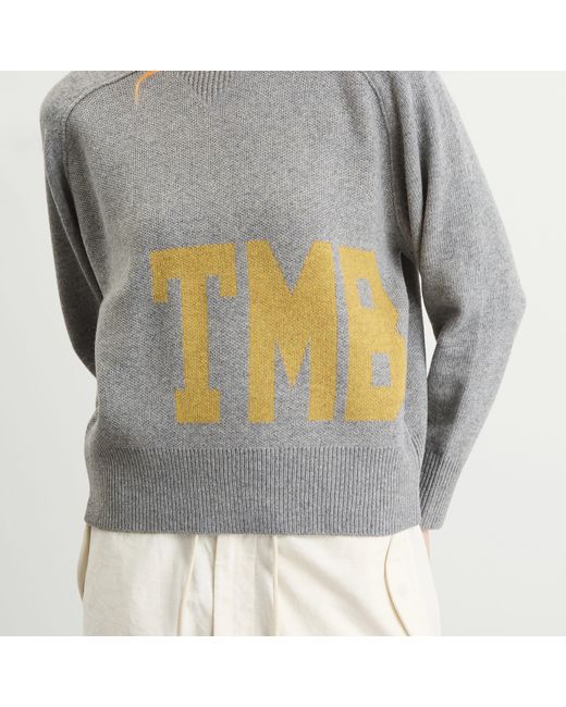 Beams Boy Gray Big Logo Crew Jumper