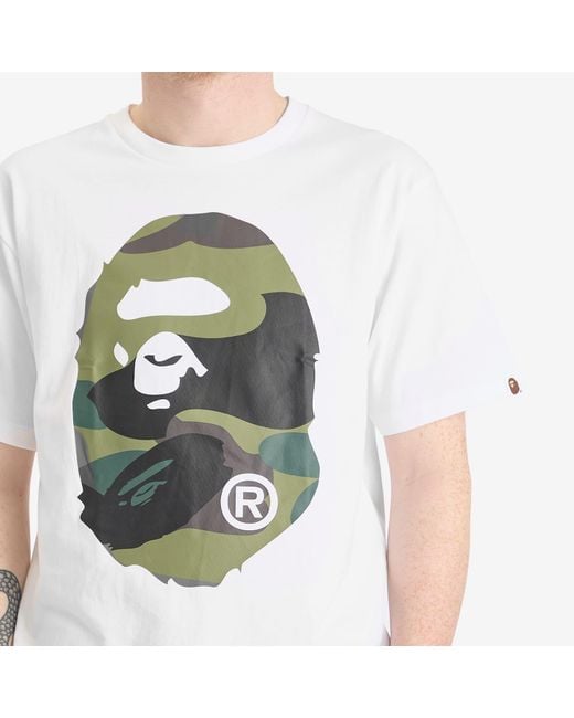 A Bathing Ape White Giant 1St Camo Big Ape Head Tee for men