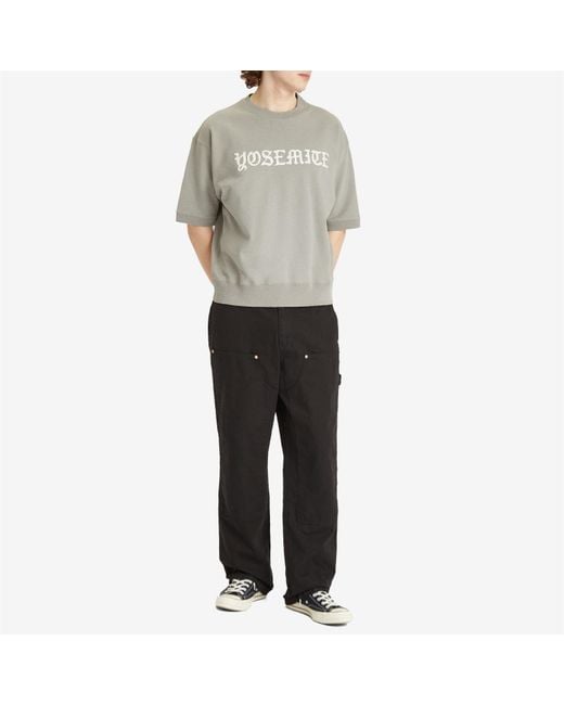 Beams Plus Gray Print Short Sleeve Sweat for men