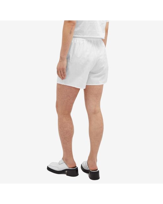 MARINE SERRE White Regenerated Household Shorts