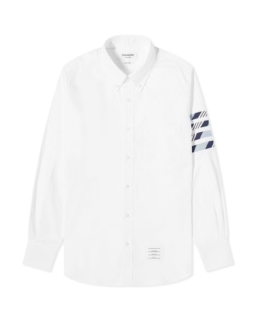 Thom Browne White 4-Bar Mogador Oxford Shirt for men