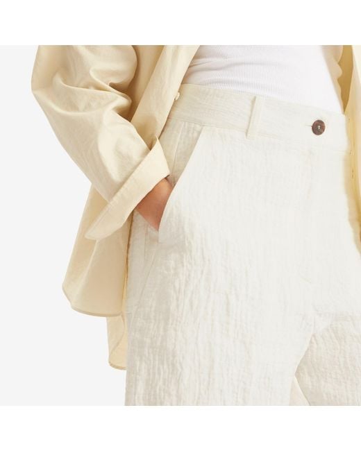 Studio Nicholson White Wide Leg Shorts