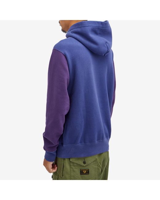 Human Made Blue Colorblock Hoodie for men