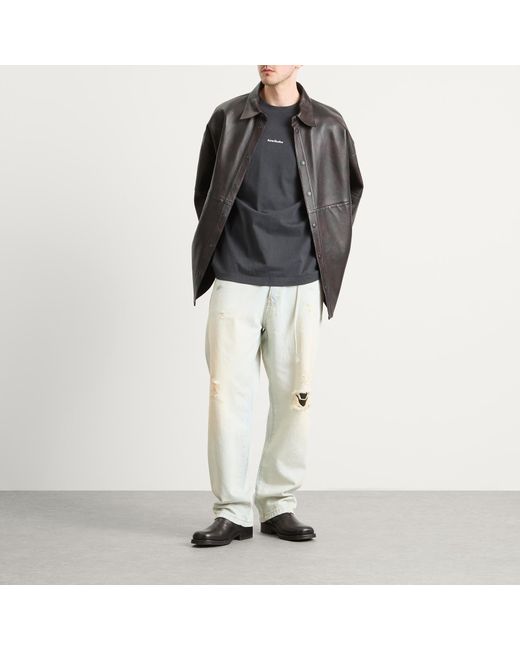 Acne Black Laraw Nappa Overshirt for men