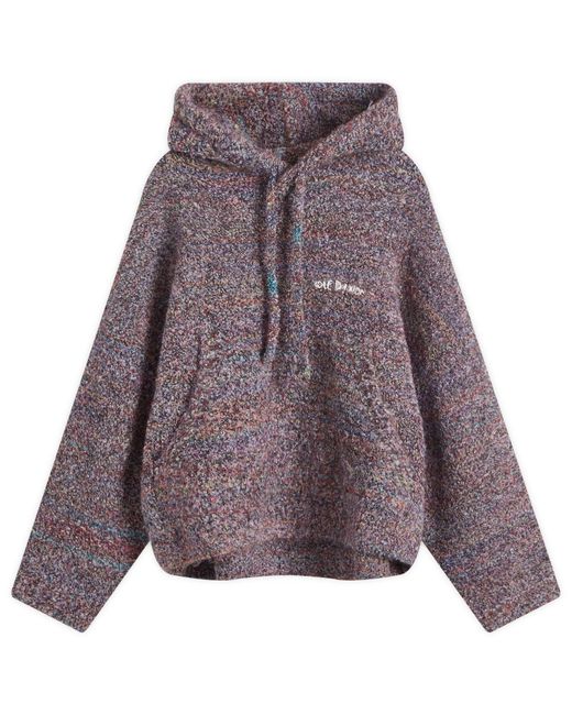 Cole Buxton Purple Muti Boucle Knitted Hoodie for men