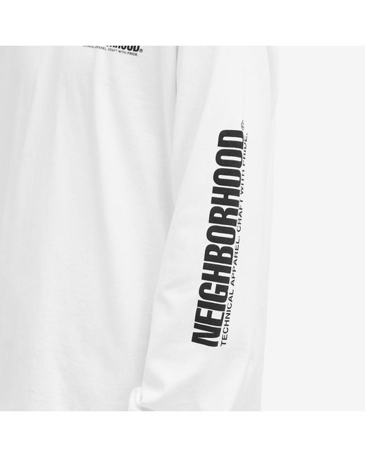 Neighborhood White 1 Long Sleeve Printed T-Shirt for men