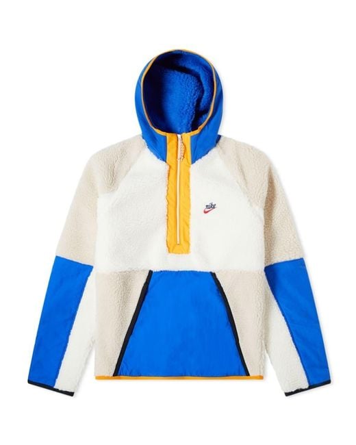 Nike Blue Heritage Essentials Half Zip Sherpa Jacket for men