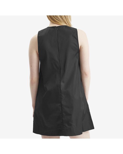 Ganni Black Duchesse Nylon Mini Dress