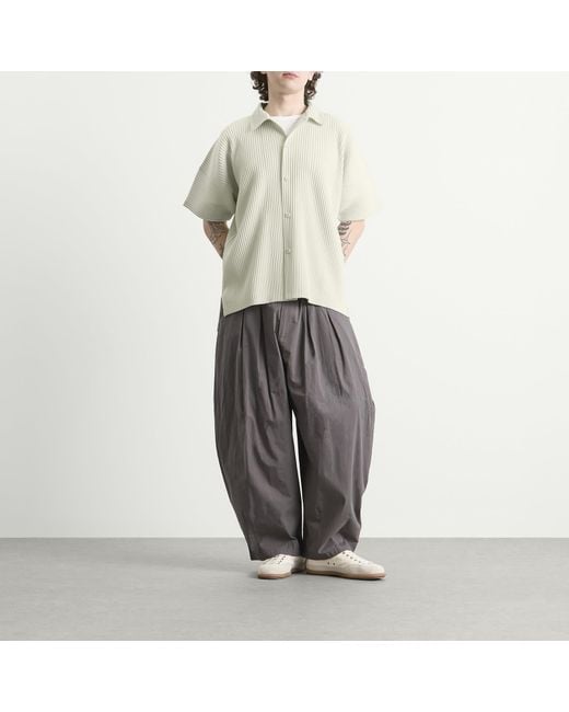 Homme Plissé Issey Miyake White Pleat Short Sleeve Shirt for men