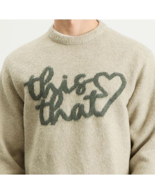 Thisisneverthat White Heart Logo Knit Jumper for men