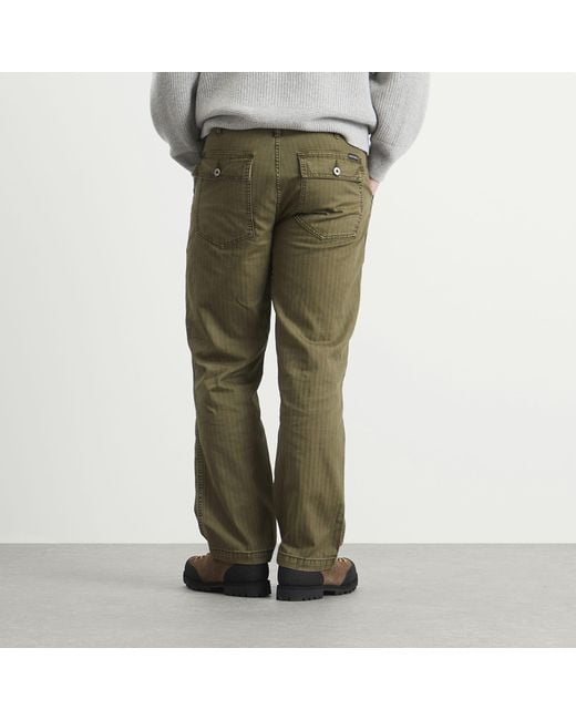 Dubbleware Green Herringbone Fatigue Pants for men