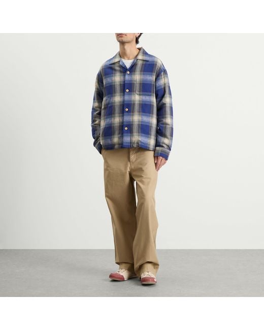 Visvim Blue Keesey Check Down Shirt Jacket for men