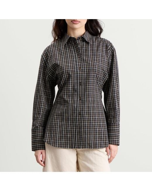 Rohe Gray Shaped Check Shirt