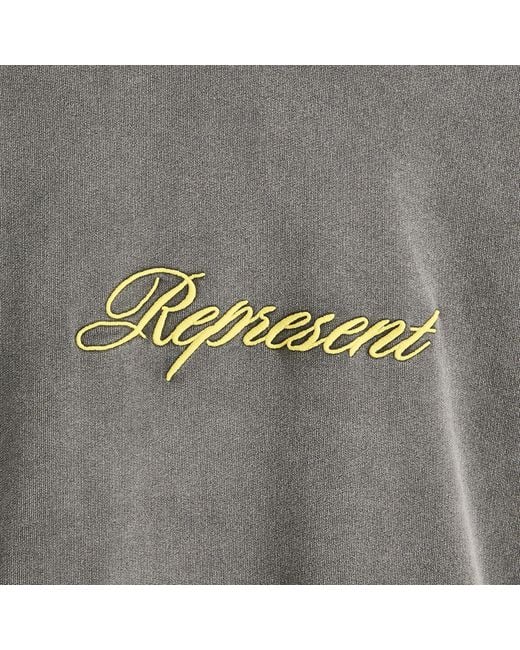 Represent Gray Script Logo Hoodie for men