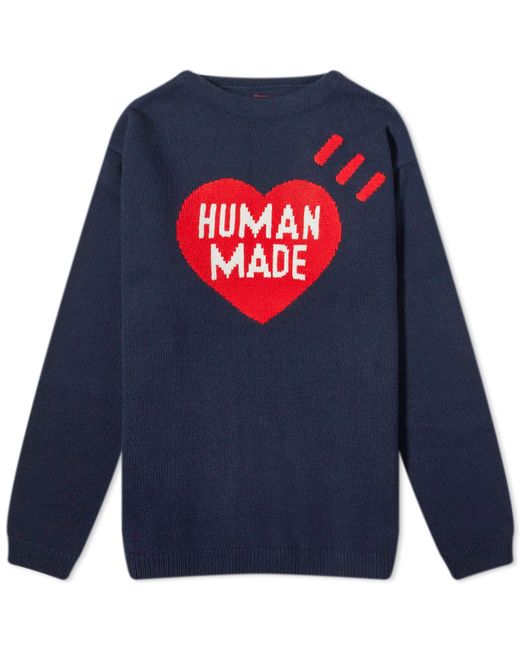 Human Made Blue Heart Knit Sweater for men
