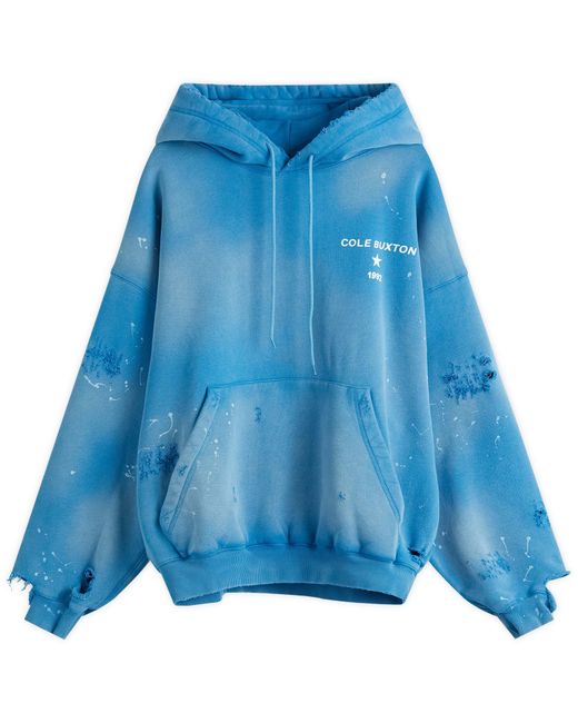 Cole Buxton Blue 1992 Distressed Hoodie for men