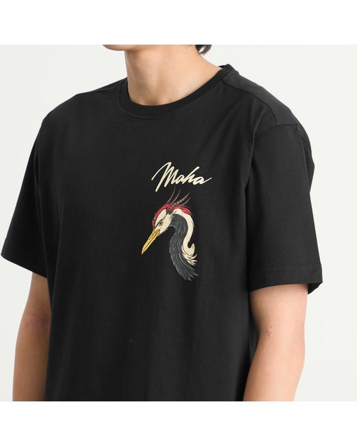 Maharishi Black Year Of The Crane T-Shirt for men