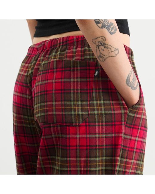 SUNDAYFRUITMARKET Red Sunday Check Trousers