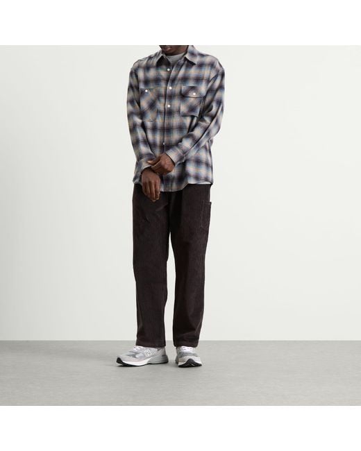 FRIZMWORKS Gray Flannel Check Work Shirt for men