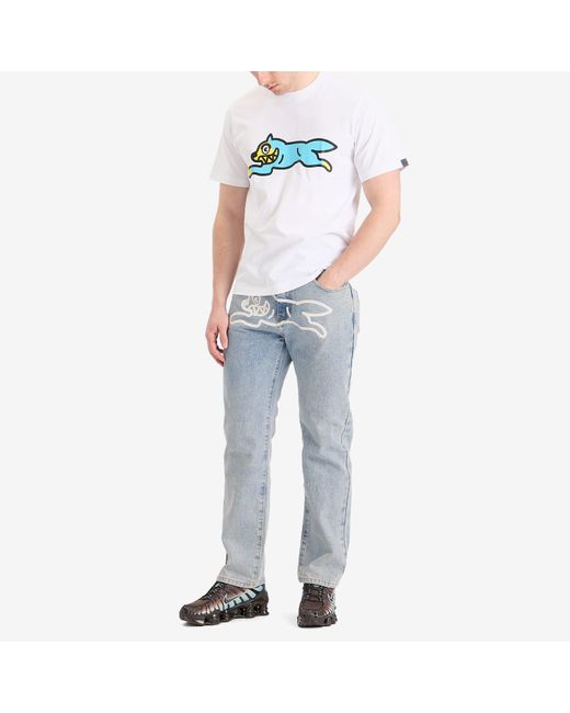 ICECREAM Blue Running Dog Straight Leg Denim Jeans for men
