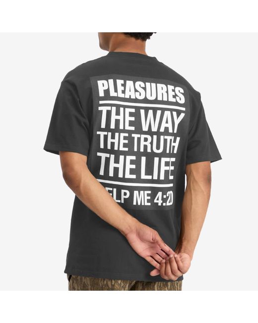 Pleasures Black Scripture T-Shirt for men
