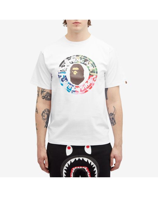 A Bathing Ape White Abc Camo Crazy Busy Works for men